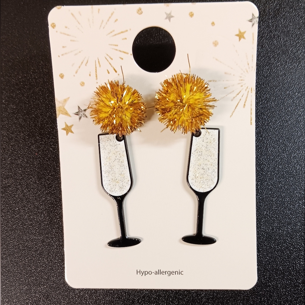 Champagne Glass Earrings (NWT)